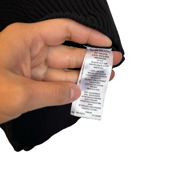 French Connection Juliet Mozart Caballo Sweater Black Fairy Floral Puff Sleeve - Picture 6 of 6